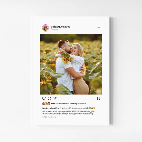 Instagram stílusú vászonkép színes fotóval