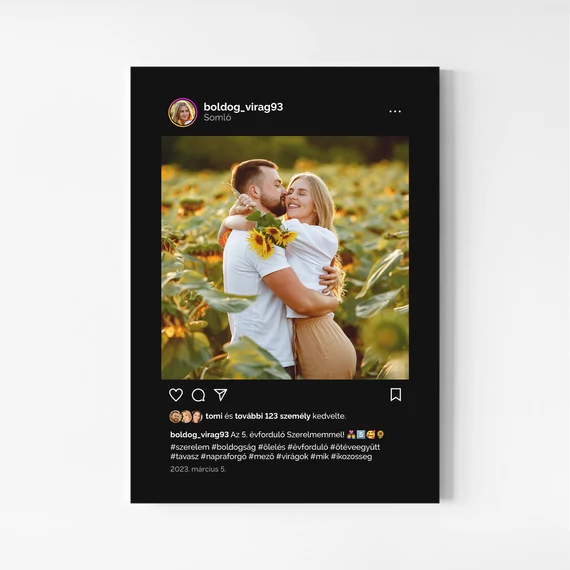 Instagram stílusú vászonkép színes fotóval